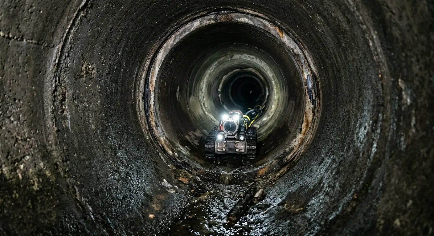 Robotic sewer camera inspecting pipe interior for Drain Snake Service in Manistee
